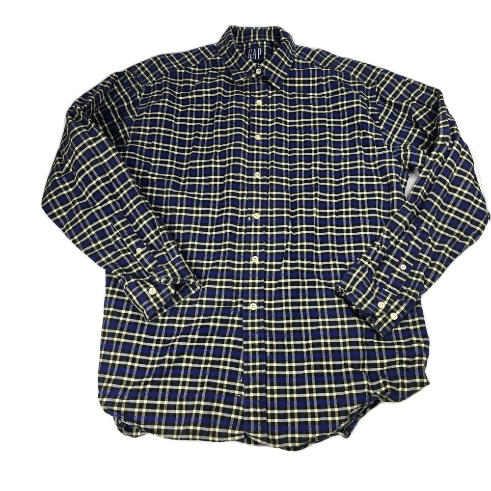 Vintage GAP Shirt Mens XL Plaid Button Down‎ Hong Kong 90s